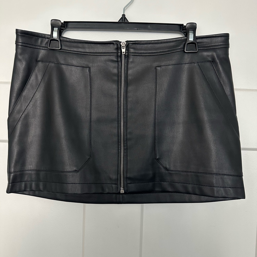 Free People Vegan Leather Mini Skirt